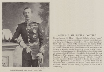 Maggior Generale Sir Henry Colvile da English Photographer