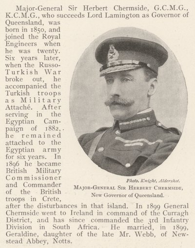 Maggior Generale Sir Herbert Chermside, nuovo Governatore del Queensland da English Photographer