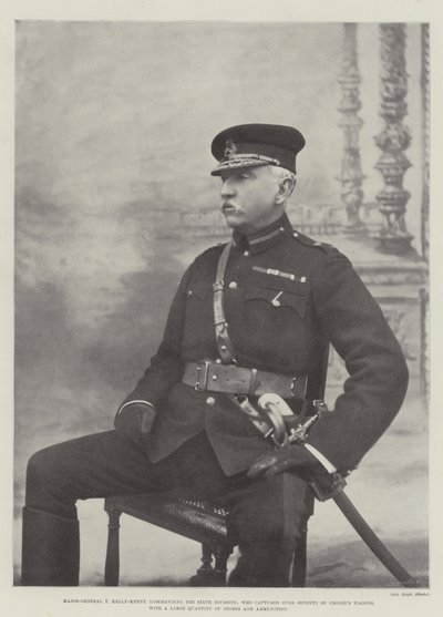 Il Maggior Generale T Kelly-Kenny (comandante della Sesta Divisione), che ha catturato oltre settanta carri di Cronje, con una grande quantità di rifornimenti e munizioni da English Photographer