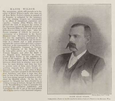 Il maggiore Allan Wilson, comandante di una squadra delle truppe della British South Africa Company nella guerra di Matabili da English Photographer