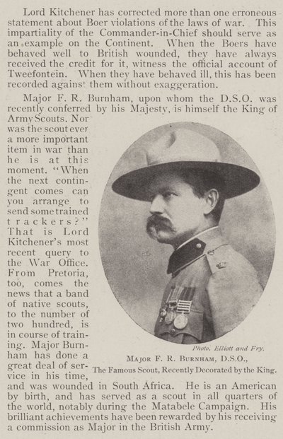 Il maggiore F R Burnham, DSO, il famoso scout, recentemente decorato dal re da English Photographer