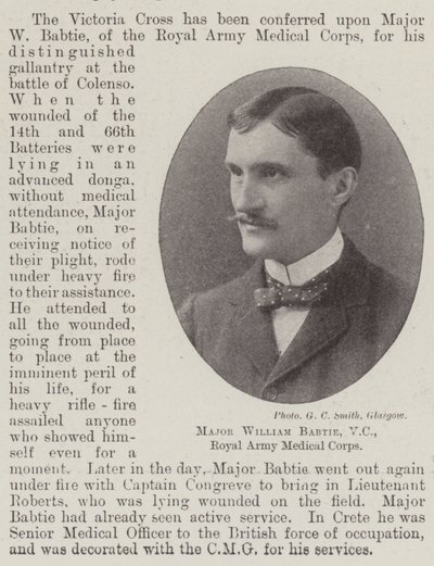 Maggiore William Babtie, VC, Corpo Medico Reale dell
