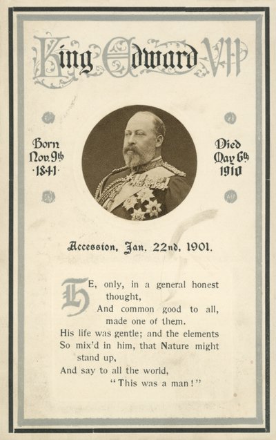 Cartolina commemorativa, Re Edoardo VII da English Photographer