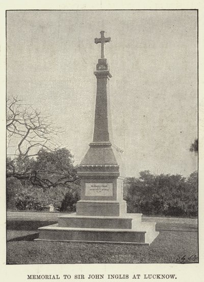 Memoriale a Sir John Inglis a Lucknow da English Photographer