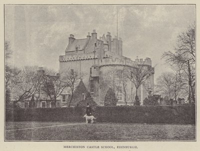 Scuola del castello di Merchiston, Edimburgo (incisione) da English Photographer