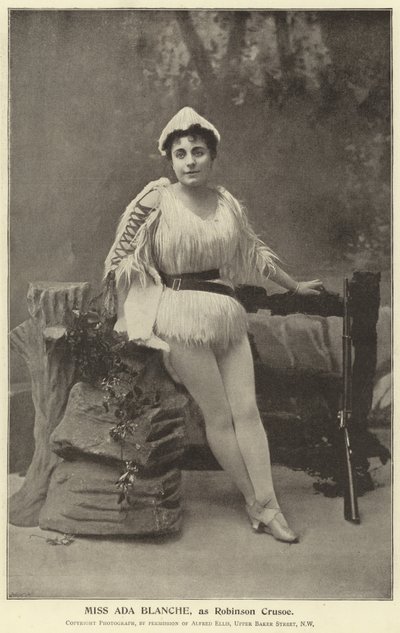Miss Ada Blanche, come Robinson Crusoe da English Photographer