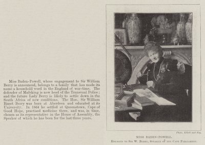 Miss Baden-Powell, fidanzata con Sir W Berry, presidente del parlamento del Capo da English Photographer