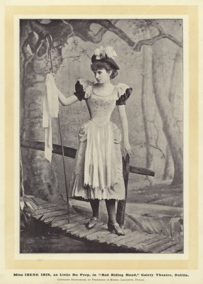 Miss Irene Iris, come Little Bo Peep, in Cappuccetto Rosso, Gaiety Theatre, Dublino da English Photographer