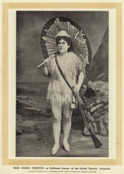 Miss Jessie Preston, come Robinson Crusoe, al Grand Theatre, Islington da English Photographer