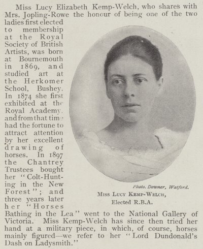 Miss Lucy Kemp-Welch, eletta RBA da English Photographer