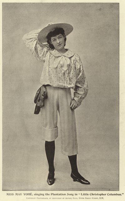 Miss May Yohe, cantando la Canzone della Piantagione in Little Christopher Columbus da English Photographer