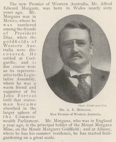 Il Signor A E Morgans, Nuovo Premier dell