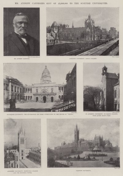 Il dono di Mr Andrew Carnegie di £2,000,000 alle università scozzesi da English Photographer