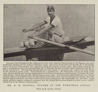 Il signor B H Howell, vincitore degli Wingfield Sculls da English Photographer