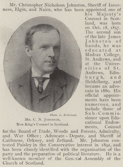 Mr C N Johnston, nuovo King