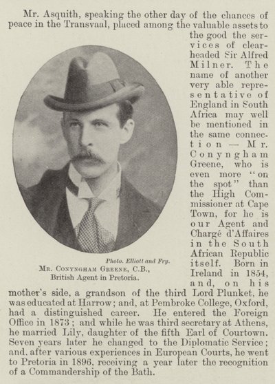 Mr Conyngham Greene, CB, agente britannico a Pretoria da English Photographer