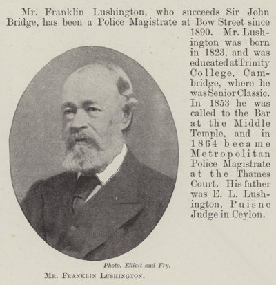 Mr Franklin Lushington da English Photographer
