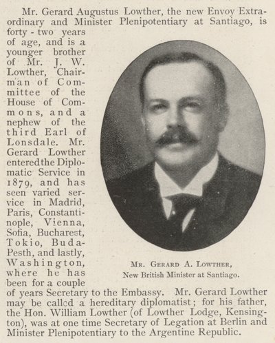 Mr Gerard A Lowther, nuovo ministro britannico a Santiago da English Photographer