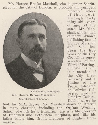 Mr Horace Brooks Marshall, sceriffo eletto di Londra da English Photographer