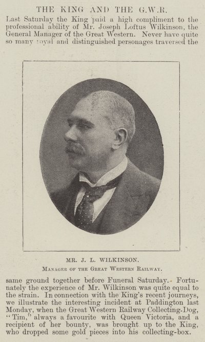 Mr J L Wilkinson, direttore della Great Western Railway da English Photographer