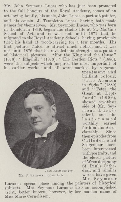 Il signor J Seymour Lucas, RA da English Photographer