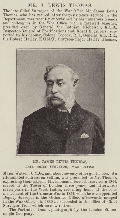 Il signor James Lewis Thomas, ex capo geometra, Ministero della Guerra da English Photographer