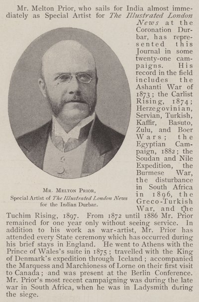 Il signor Melton Prior, artista speciale di The Illustrated London News per il Durbar indiano da English Photographer