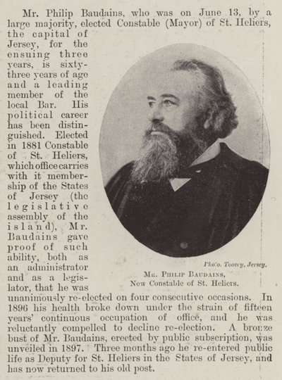 Mr Philip Baudains, nuovo constable di St Heliers da English Photographer