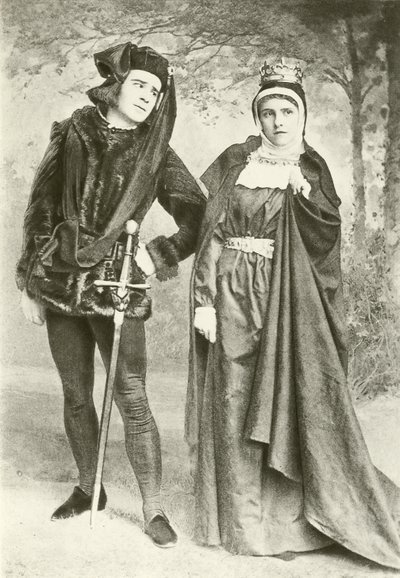Mr R Mansfield e Miss B Cameron come Riccardo III e Lady Anne (incisione) da English Photographer