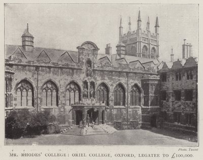 Il Collegio del Signor Rhodes, Oriel College, Oxford, Legatario di £100,000 da English Photographer