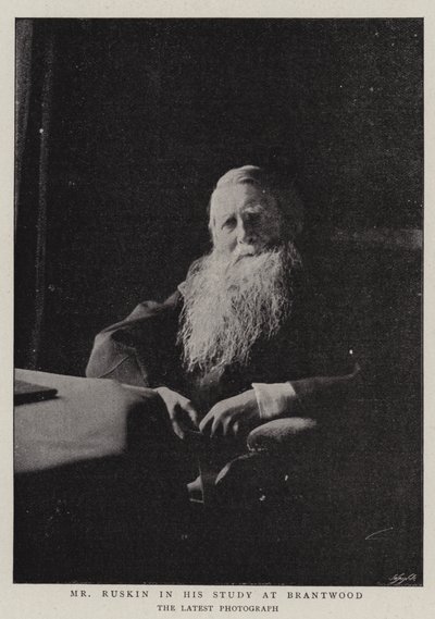 Mr. Ruskin nel suo studio a Brantwood da English Photographer