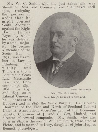Mr W C Smith, nuovo King