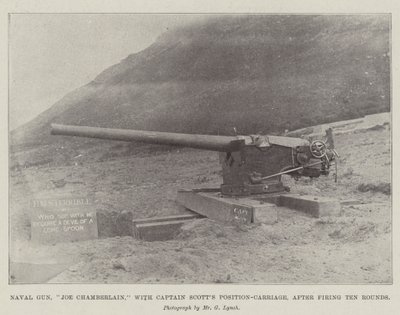 Cannone navale, Joe Chamberlain, con il carro di posizione del Capitano Scott, dopo aver sparato dieci colpi da English Photographer