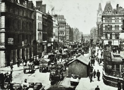 New Bridge Street, guardando verso Ludgate Circus, Città di Londra, 1890 da English Photographer