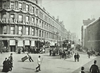 Newgate Street, guardando a est da Old Bailey, Città di Londra, 1890 da English Photographer