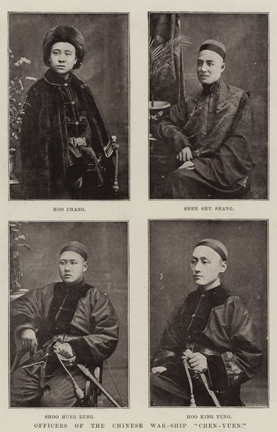 Ufficiali della Nave da Guerra Cinese Chen-Yuen da English Photographer