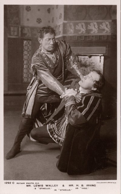 Otello che strangola Iago, Lewis Waller e H B Irving da English Photographer