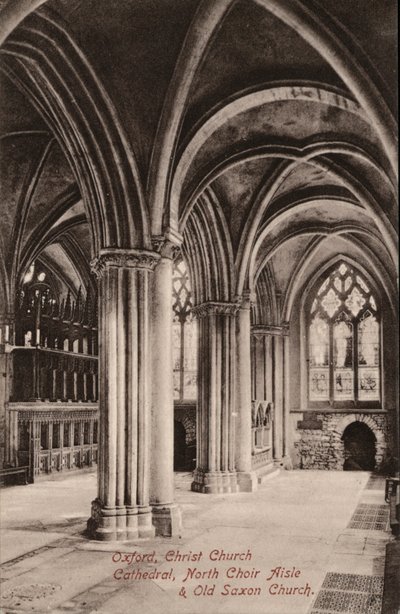 Oxford, Cattedrale di Christ Church, Navata del Coro Nord, Vecchia Chiesa Sassone da English Photographer