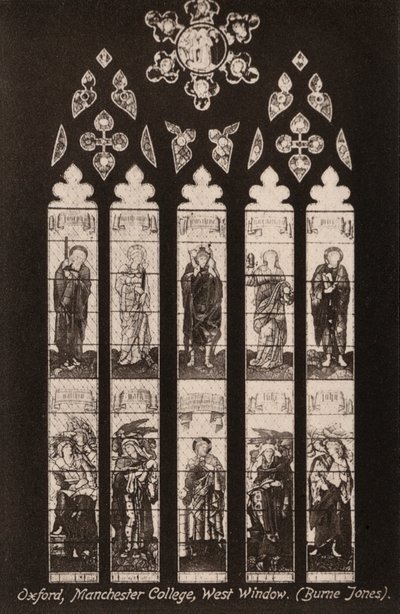Oxford, Manchester College, Finestra Ovest, Burne Jones da English Photographer
