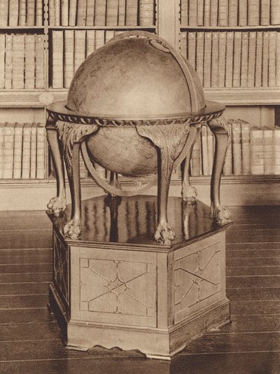 Oxford: Oriel College, un globo del diciottesimo secolo nella biblioteca da English Photographer