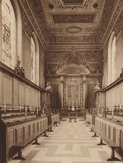 Oxford: Trinity College, Interno della Cappella, guardando a est da English Photographer