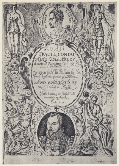 P Lomazzo, Un Trattato contenente le Arti della Pittura Curiosa, Tr R Haydock, J Barnes, Oxford 1598 da English Photographer