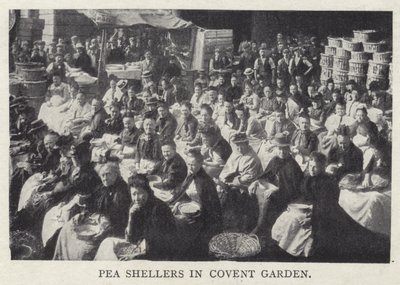 Sgusciatori di piselli a Covent Garden, Londra da English Photographer