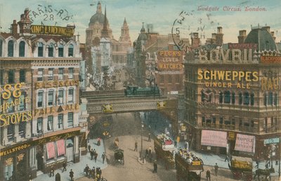 Cartolina di Ludgate Circus, Londra da English Photographer
