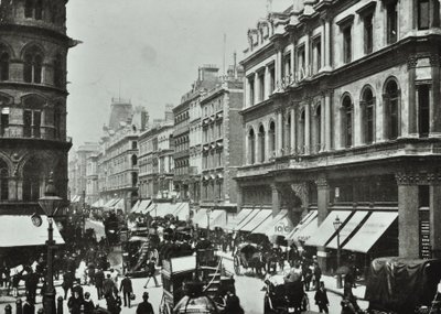Poultry, guardando a ovest verso Cheapside, Città di Londra, 1890 da English Photographer