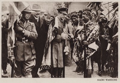 Principe di Galles con guerrieri Maori, Nuova Zelanda da English Photographer