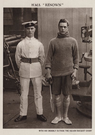 Principe di Galles con il suo attendente a bordo della HMS Renown da English Photographer