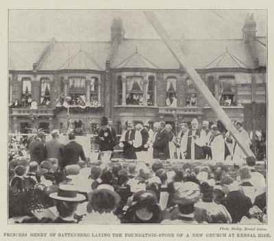La Principessa Enrico di Battenberg posa la prima pietra di una nuova chiesa a Kensal Rise da English Photographer