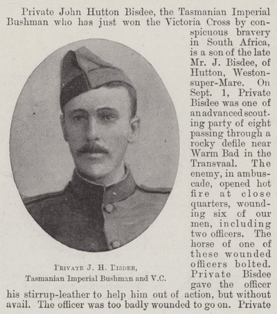Il soldato J H Bisdee, Bushman Imperiale Tasmaniano e VC da English Photographer