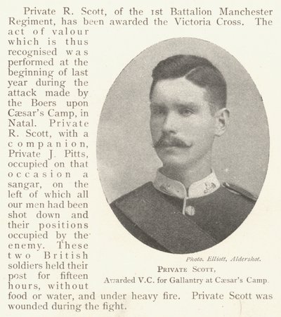 Il soldato Scott, insignito della VC per il coraggio al Caesars Camp da English Photographer